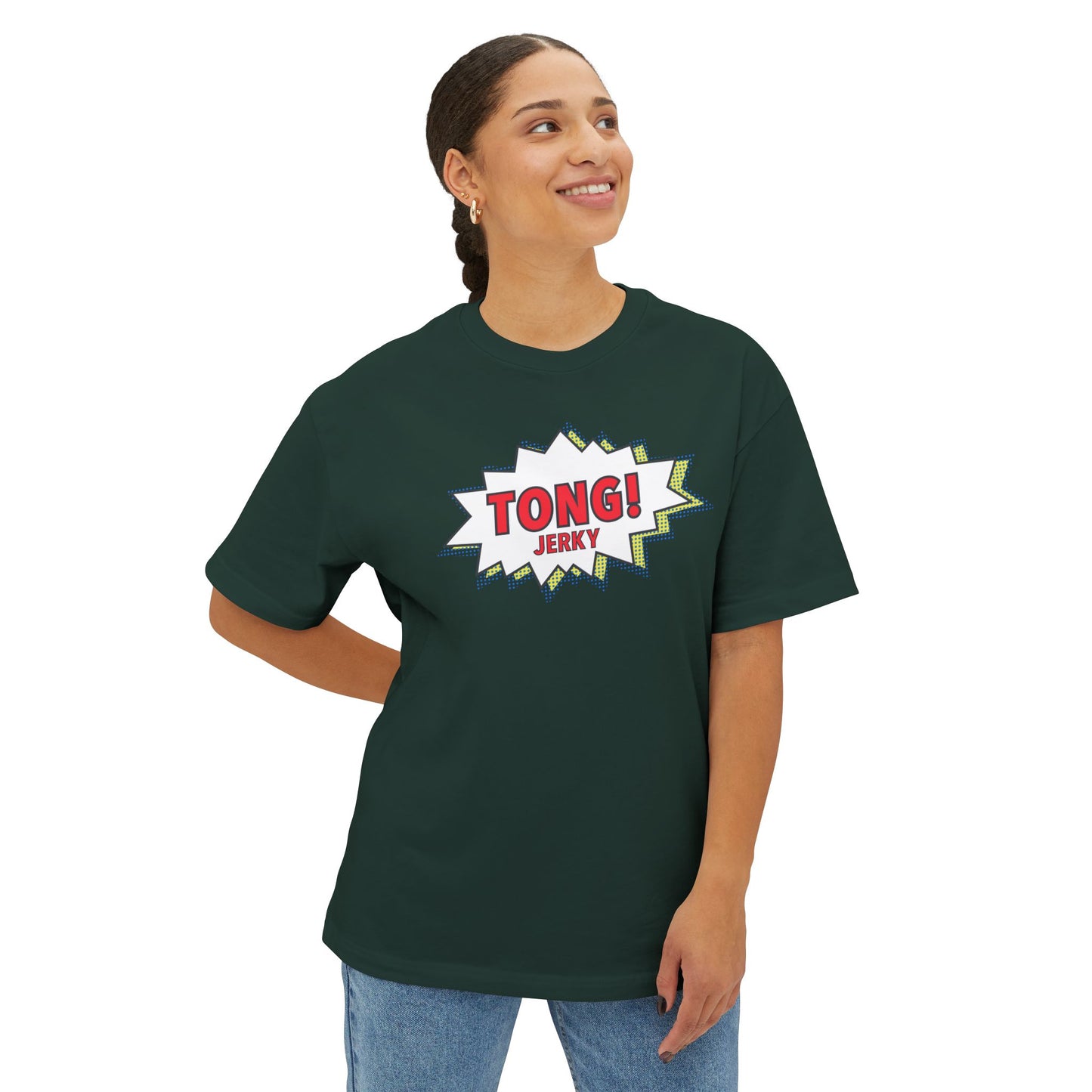 Tong Jerky Unisex Oversized Boxy Tee - Dark Colours
