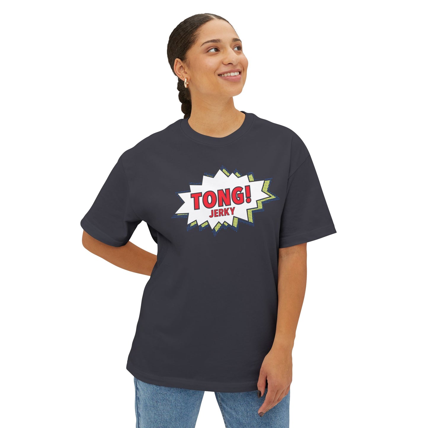 Tong Jerky Unisex Oversized Boxy Tee - Dark Colours