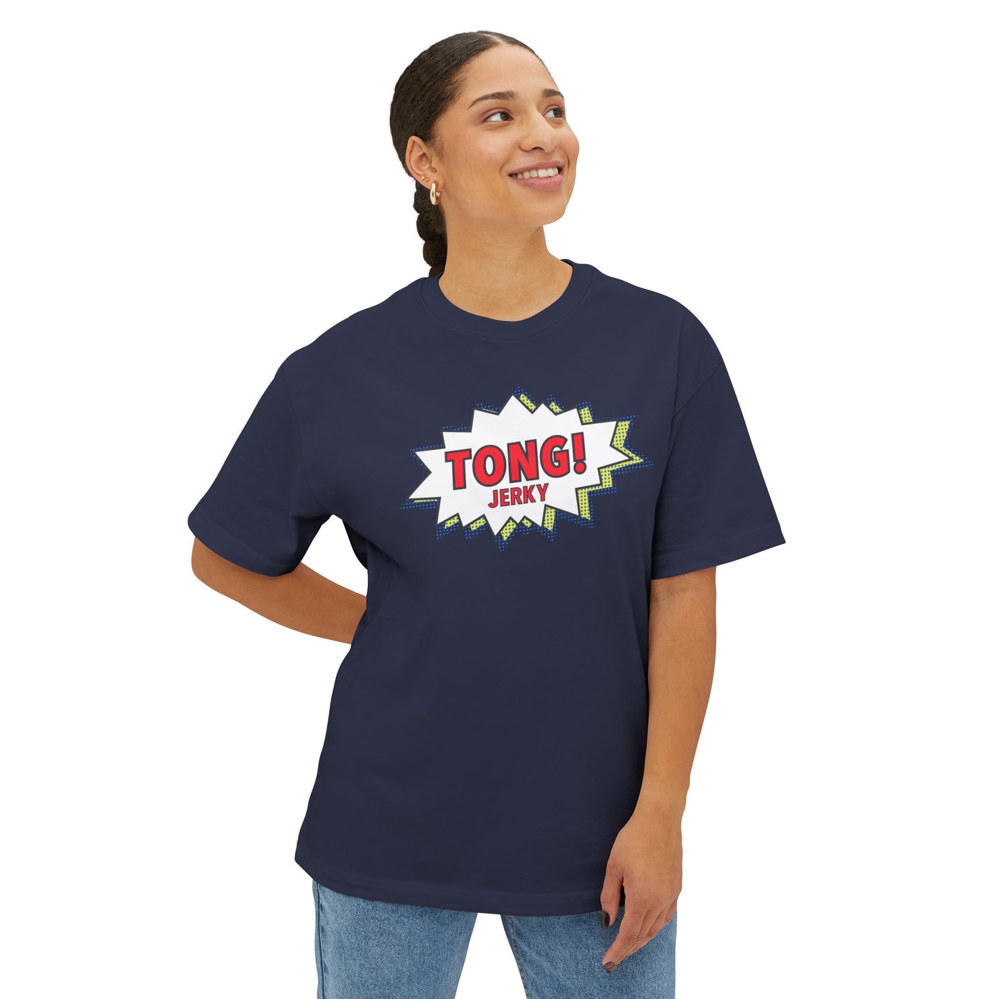 Tong Jerky Unisex Oversized Boxy Tee - Dark Colours