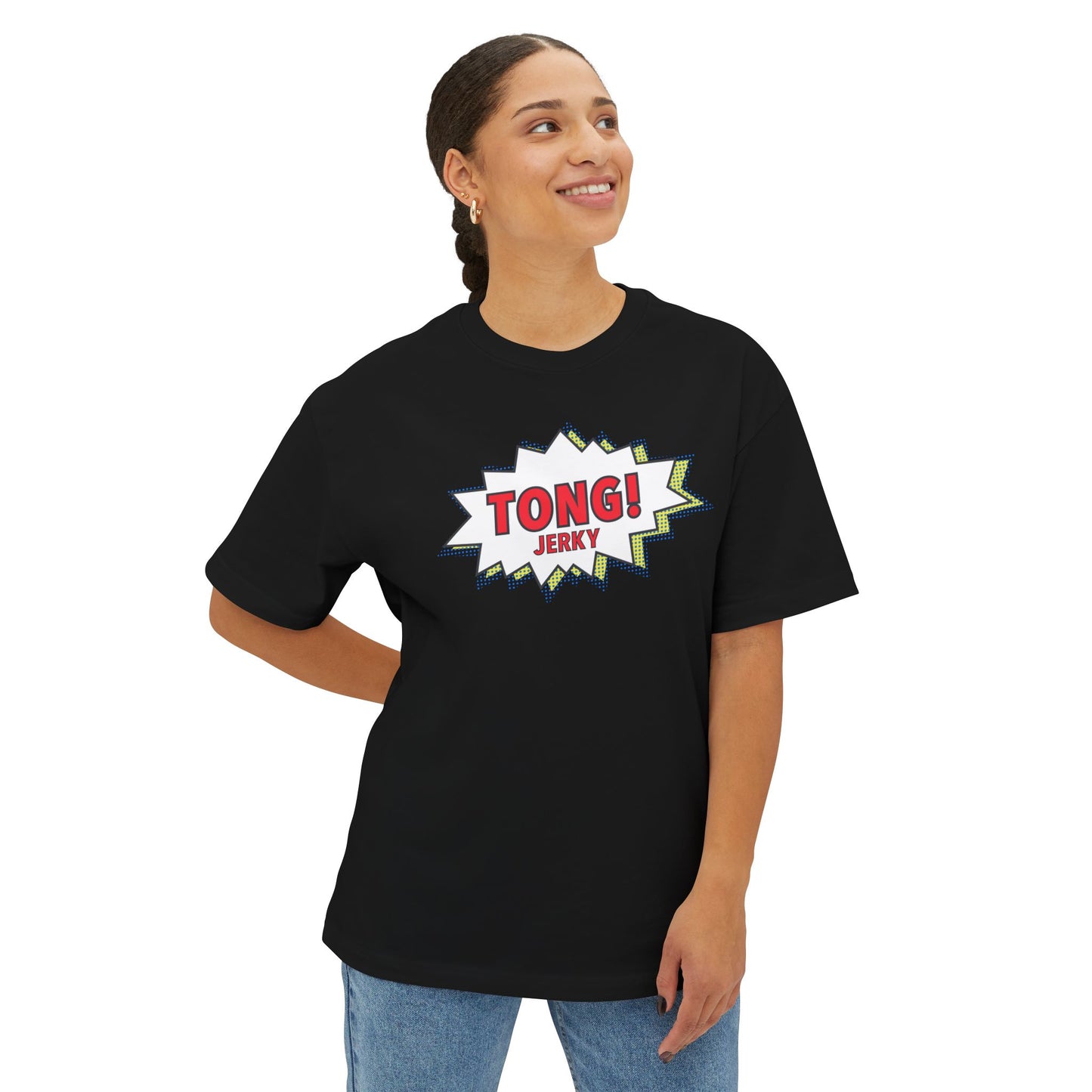 Tong Jerky Unisex Oversized Boxy Tee - Dark Colours