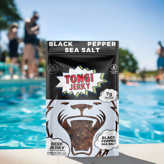 Tong Beef Black Pepper Sea Salt at the pool