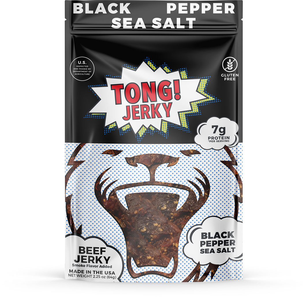 Tong Black Pepper and Sea Salt Beef Jerky - Tong Beef Jerky 